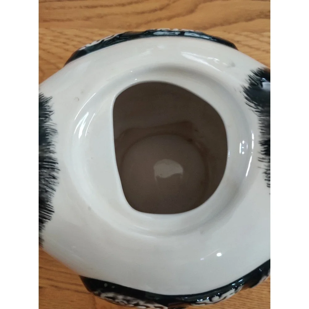 Susan Winget Certified International Rooster Teapot Cracker Barrel Black White